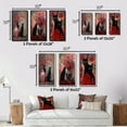 thumbnail image 4 of Designart "Black Cat by Vase with Red Flowers Painting I" Animals Cat Framed Wall Art Set Of 3 - Black Cat Frame Canvas Set For Living Room Decor, 4 of 6