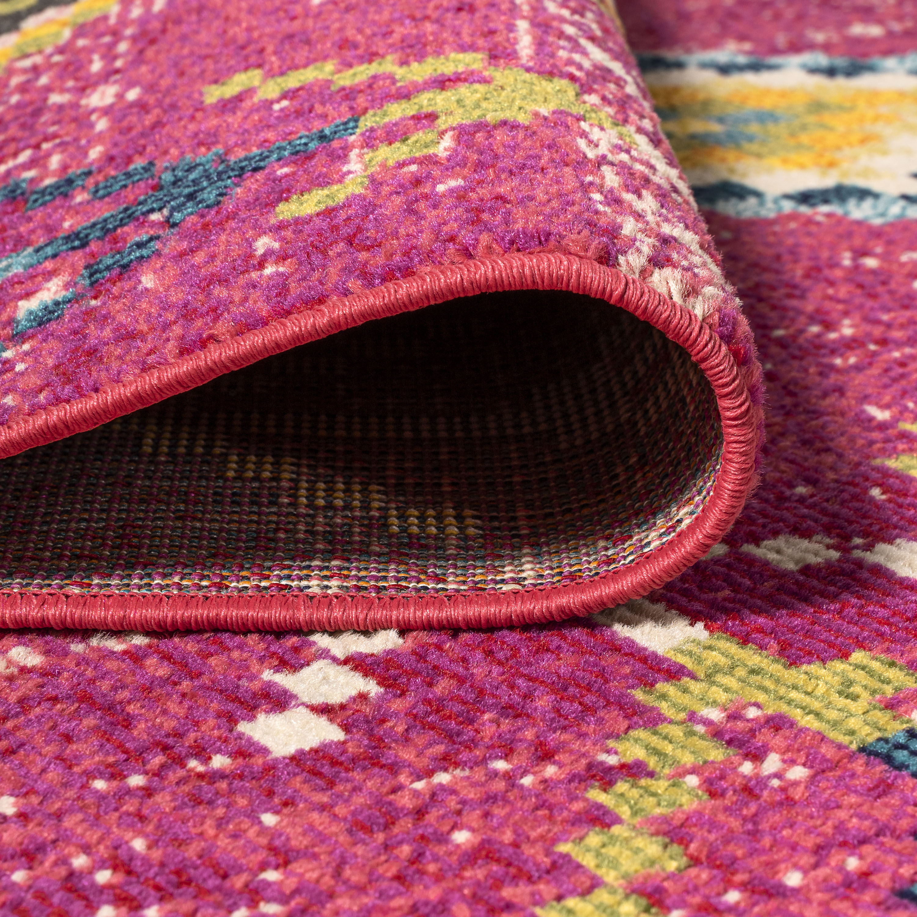 JONATHAN Y MOROCCAN HYPE 4 x 6 Area Rug, Tribal Love Geometric - Pink/Multi, MOH105B-4
