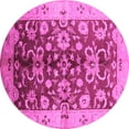 thumbnail image 1 of Ahgly Company Indoor Round Oriental Pink Traditional Area Rugs, 3' Round, 1 of 4