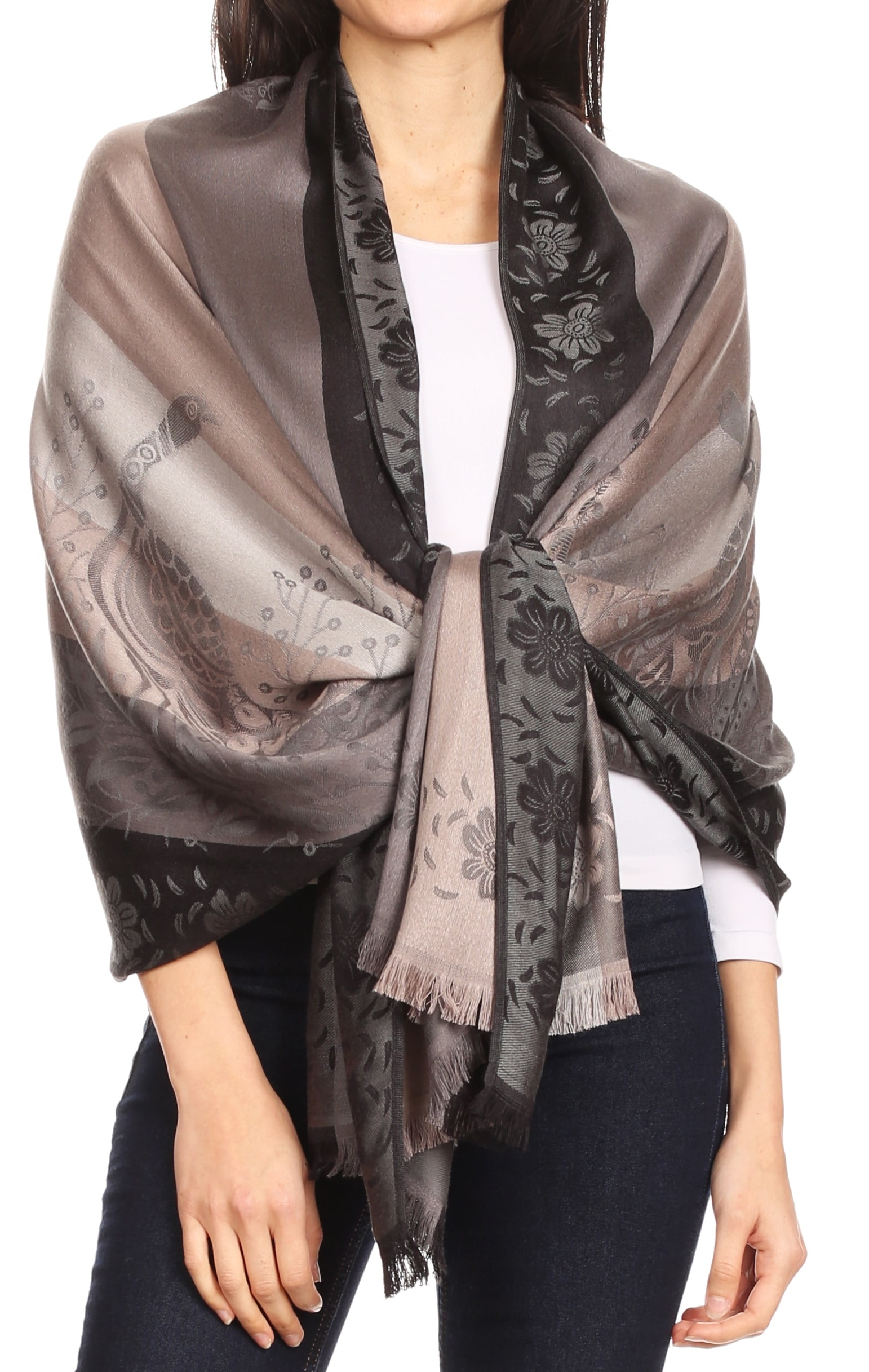 Shawls Scarves Hijab Evening Wrap Cover-Up Woven Reversible Lightweight Stylish 