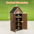 thumbnail image 3 of Tcbosik 67"H Outdoor Storage Shed with Floor, Tool Cabinet with Shelves and Lockable Doors for Outside, Garden, Patio, Lawn, Backyard, Brown, 3 of 10