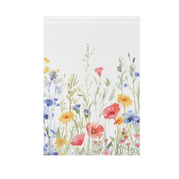 Watercolor Poppy Floral Garden Flag House Banner 12" x 18" Double Sided Outdoor Yard Decoration