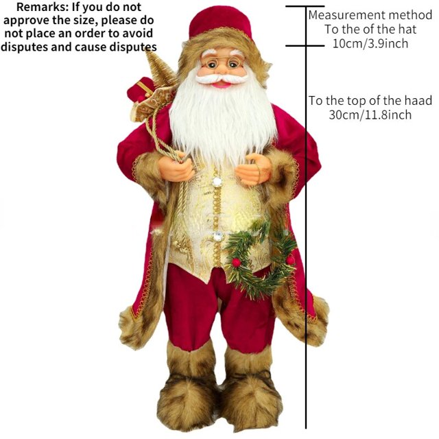 Muñecos de Papá Noel grandes de 45/30cm para decoración del hogar, muñeco de pie, regalo de navidad para niños, 2023