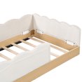 thumbnail image 5 of Euroco Upholstered Twin Size Platform Bed, Cartoon Floor Bed with Pillows and Storage Bags, Beige, 5 of 13