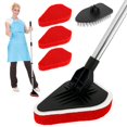 thumbnail image 3 of Scrub Cleaning Brush Set， 2 in 1 Shower Cleaning Brush with Long Handle Extendable Multifunctional Triangle Cleaning Brush with Long Handle for Bathroom Bathtub Kitchen, 3 of 11