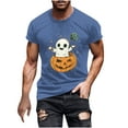 thumbnail image 2 of Handshe Men's Halloween Printed Round Neck Short Sleeve T-Shirt - Casual Fashion Blouse, 2 of 5