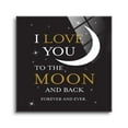 thumbnail image 1 of Love You Moon Back Slate Grey Stars 24 x 24 Glass Wall Hanging Sign, 1 of 4