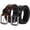 Set of Two, variant on CoCoMangos Mens Genuine Leather Casual Belt for Jeans and Dress, Big, Tall and Wide Leather Belt (28"-64") Black and Brown