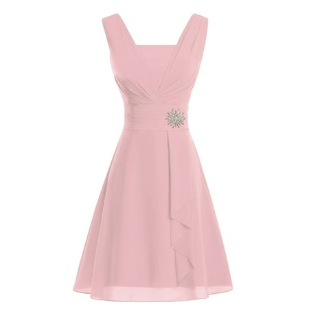RYKJLWY Boho Dresses for Women 2024 Women formal Wedding Bridesmaid High-Waist Party Ball Prom Gown Cocktail Dress Womens Dresses Spring Dresses Teen Dresses(Pink XXXL)