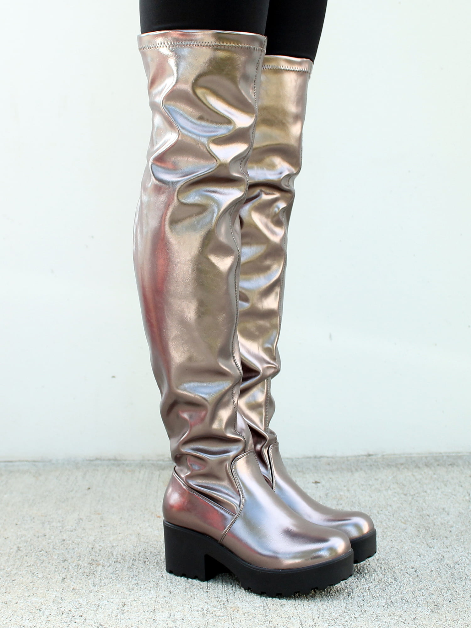 colorblock lug boots