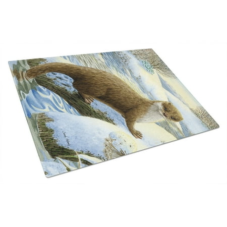 

Caroline s Treasures Otter on the bank Glass Cutting Board Large
