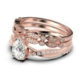 thumbnail image 4 of Gorgeous Art Deco 2.25 Carat Pear Cut Diamond Moissanite Engagement Ring,Two Matching Band, Twisted Band Wedding Ring in 925 Sterling Silver With 18k Rose Gold Plating Gift For Her, 4 of 4