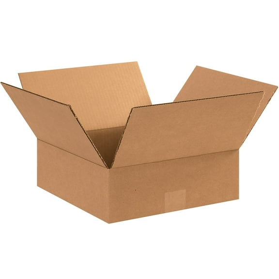 Box Partners Flat Corrugated Boxes 11" x 11" x 4" Kraft 25/Bundle 11114