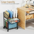 thumbnail image 5 of Rolling file Cart with Adjustable Dividers, Mobile File Cabinet on Lockable Wheels, Office Filing Cabinet Organizer, Hanging File Folder Organizer for Home Office - Dark Brown, 5 of 14