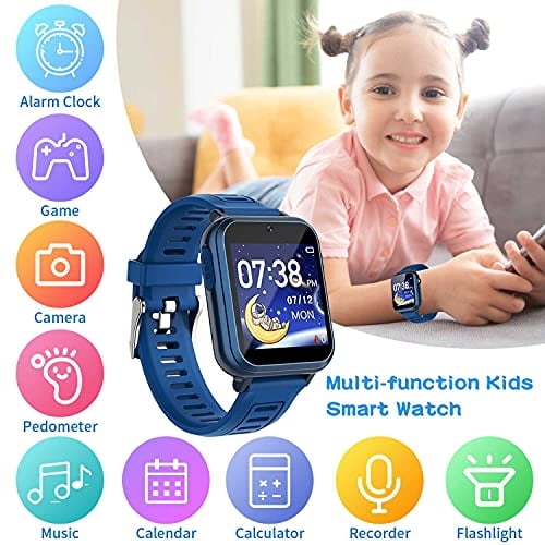 Reloj Inteligente para Niños, 16Juegos, Podómetro, Cámara, Video, Temp