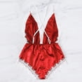 thumbnail image 4 of Lencería sexy Mujer Ropa interior con cuello en V profundo Body de malla de encaje para niña, Rojo, 3XL Methold XX000171-21, 4 of 7