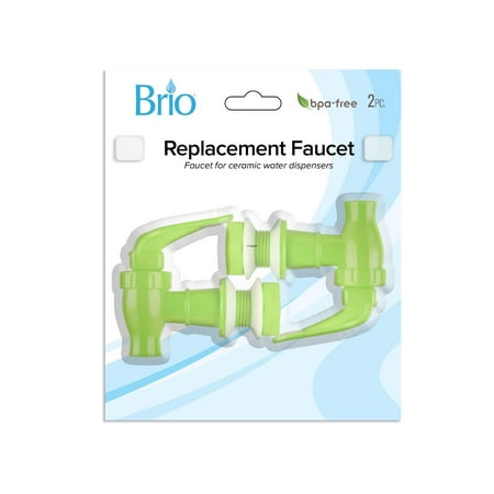 Brio Water Dispenser Replacement Valve 2 PACK, Cooler Faucet Spigot for Beverage Dispensers, Crocks, Coolers, and More BPA-Free Food Safe Material (Lime Green)