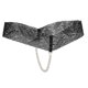 thumbnail image 1 of Sexy Women Crotchless Panties Sheer Lace Thong Underwear Pearls Strings Black, 1 of 5