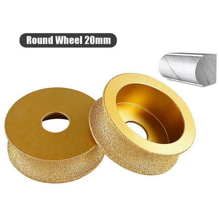 

LIKEM 3Inch/75mm Round Dry Vacuum Brazed Diamond Grinding Wheel Demi-bullnose Edge 20mm