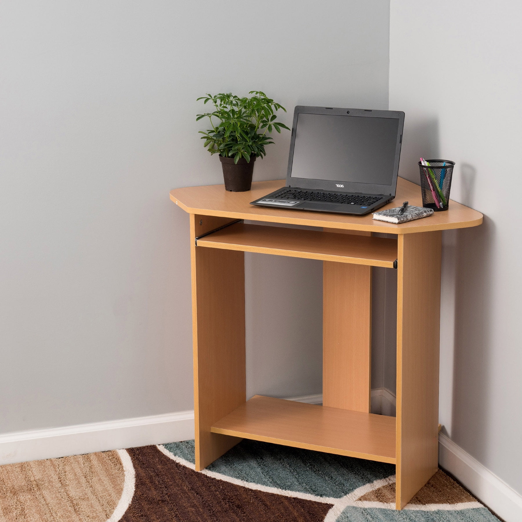 Fineboard Home Office Compact Corner Desk Black Com