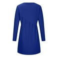 thumbnail image 5 of gakvbuo Women's Casual Solid Long Sleeve Round-neck Pullover Fashion Dress, 5 of 9