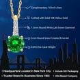 thumbnail image 2 of Gem Stone King 10K Yellow Gold Green Created Emerald and White Lab Grown Diamond Pendant Necklace for Women (0.89 Cttw, Round 5MM, Gemstone May Birthstone, with 18 inch Chain), 2 of 5