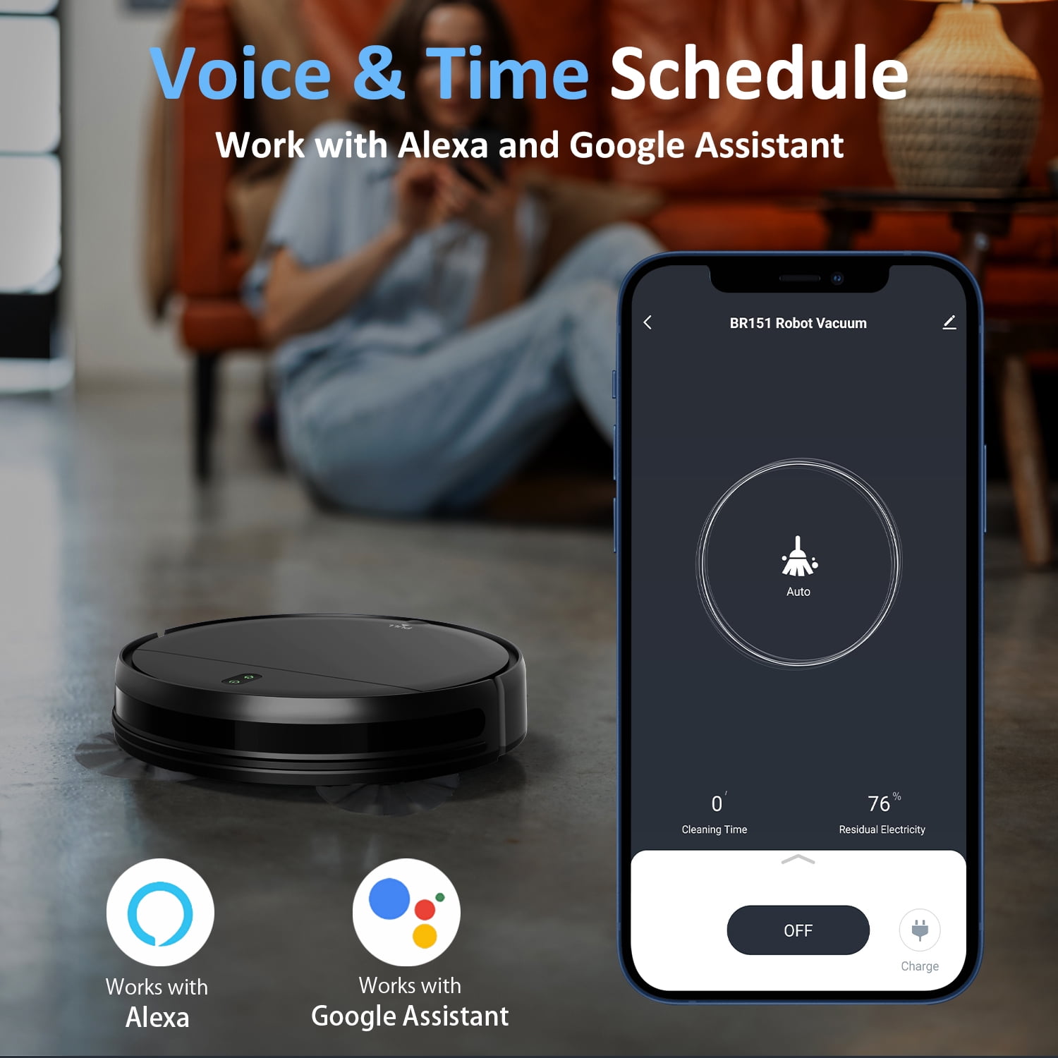 ONSON Robot Vacuum Cleaner, Robot Vacuum and Mop Combo with WIFI/Alexa for Pet Hair and Hard Floor