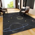 thumbnail image 2 of Cartoon Black Galaxy Starry Sky Area Rug 3x5ft Modern Abstract Galaxy Space Planet Rugs Machine Washable with Anti-Slip Backing Easy Clean Carpet for Living Room Bedroom Home Office, 2 of 6