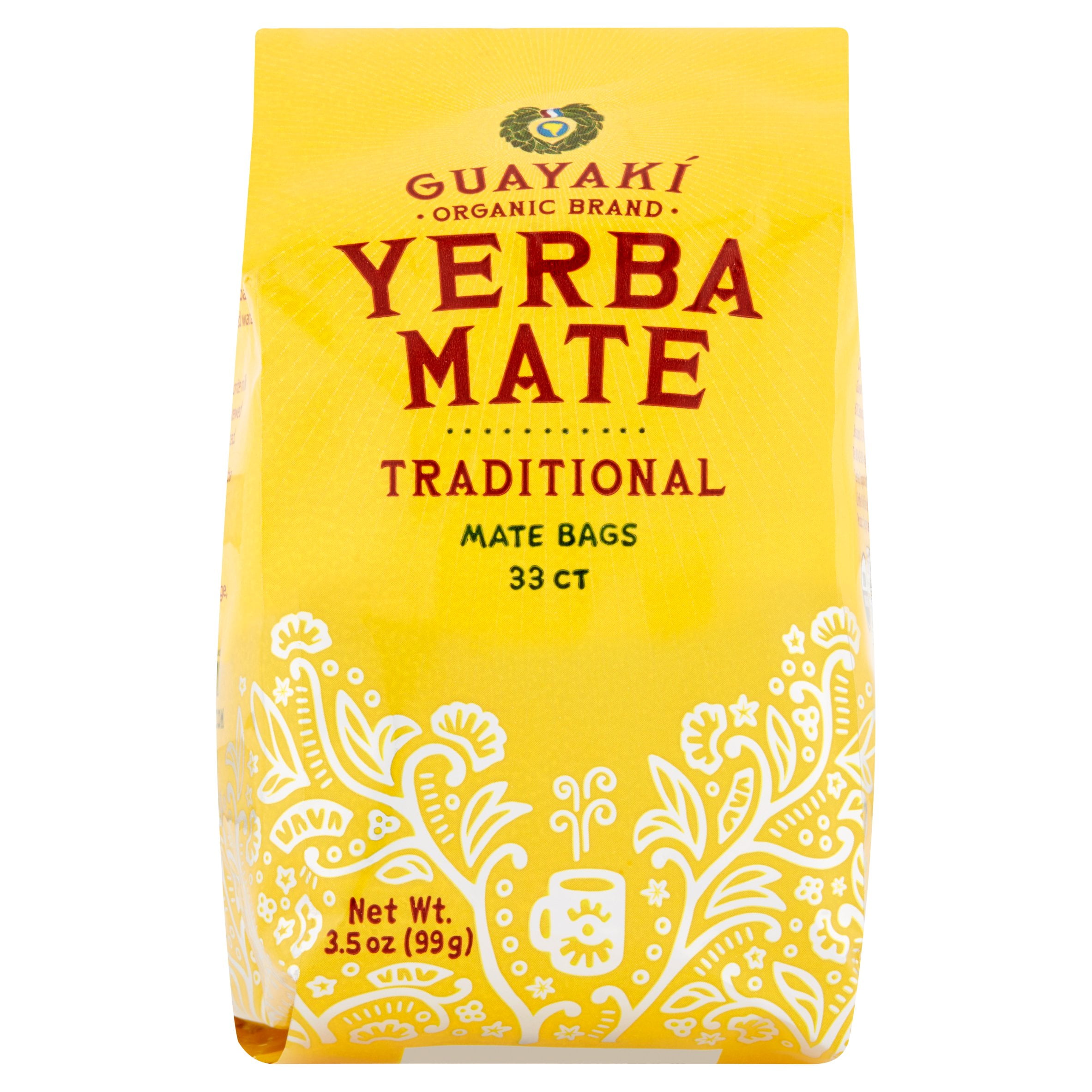 Guayaki Organic Brand Traditional Yerba Mate Bags, 3.5 oz, 6 pack