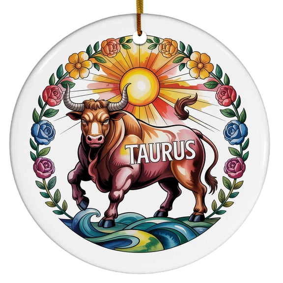 Taurus Christmas Ornament 2025, Custom Gifts for Taurus, Gift for Christmas, Xmas Tree Hanging Decoration, Gifts Sports Fan, Constellation Keepsake Present, Zodiac Christmas Ornament Gifts