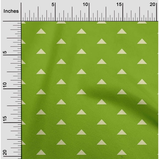 oneOone Polyester Lycra Green Fabric Triangle Geometric Sewing Craft Projects Fabric Prints By Yard 56 Inch Wide