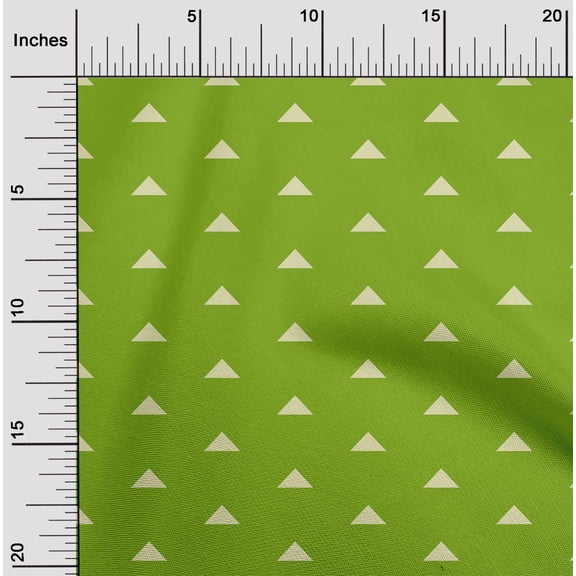 oneOone Velvet Green Fabric Triangle Geometric Diy Clothing Quilting Fabric Print Fabric By Yard 58 Inch Wide