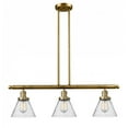 thumbnail image 1 of Innovations 213-BB-G44-L-LED X-Large Cone 3 Light Island Light part of the Franklin Restoration Collection, Brushed Brass, 1 of 1