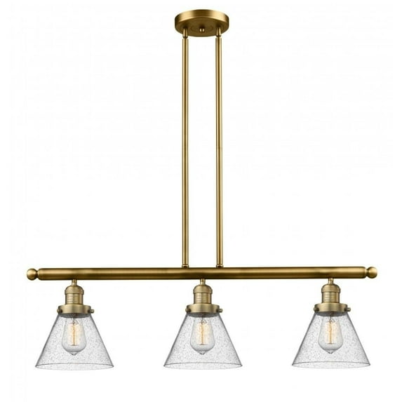 Innovations 213-BB-G44-L-LED X-Large Cone 3 Light Island Light part of the Franklin Restoration Collection, Brushed Brass