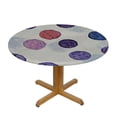 thumbnail image 3 of HAOXIT Purple Tablecloth, Watercolor Paint Style Nostalgic Retro Style Polka Dot Pattern Theme Classic, Round Table Cover for Dining Room Kitchen Decor, 3 of 8