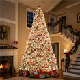 thumbnail image 3 of Renwick 12Ft Pre-lit Flocked Artificial Christmas Tree with Foldable Stand, Green, 3 of 9