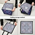 thumbnail image 4 of Home Organizer Foldable Fabric Storage Bin With Handle Blue Purple Snowflake, 4 of 7