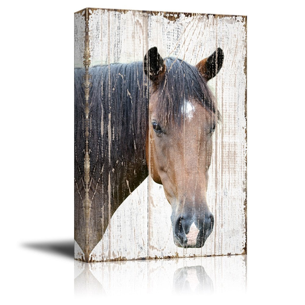 Wall26 Rustic Horse Animals Canvas Wall Art Prints, 24"x36" Walmart