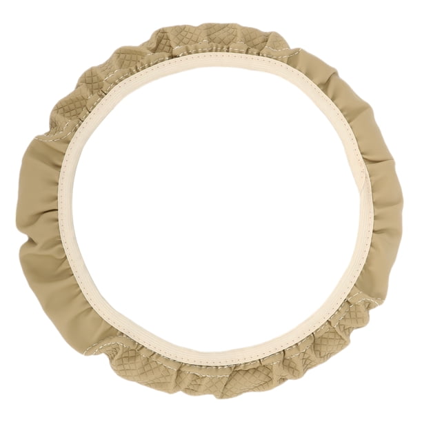 Funda de volante Unique Bargains 14.6"-15" Falsa piel beige 1 pieza