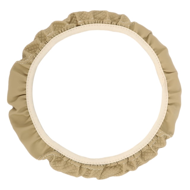 Funda de volante Unique Bargains 14.6"-15" Falsa piel beige 1 pieza