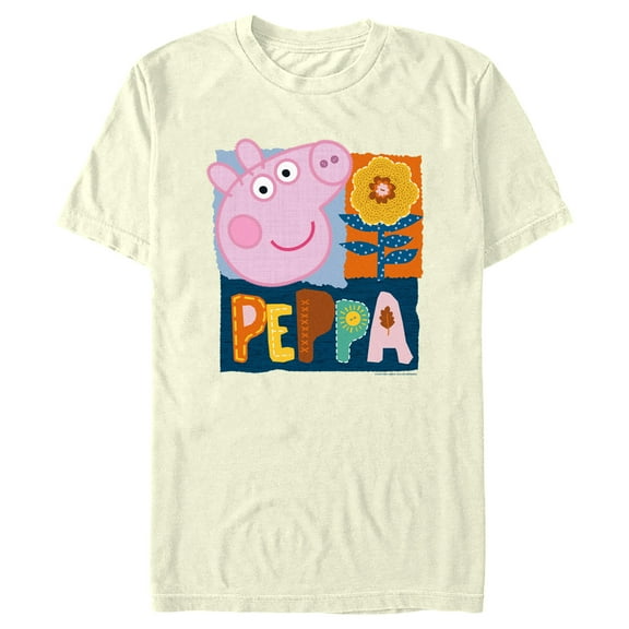 Men's Peppa Pig Spring Portrait Graphic Tee Beige Large
