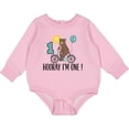 thumbnail image 2 of Inktastic 1st Birthday Bear on Bicycle 1 Year Old Baby Fleece Bodysuit, 2 of 4