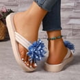thumbnail image 7 of 2026 Women's 3D Floral Sandals Dressy Flatform Thongs Flip Flops Summer Beach Vacation Fashion Casual Flip Flops Elegant Flower Slippers (Male,Blue3), 7 of 7