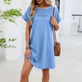 thumbnail image 6 of YueHuiYing Women's 2026 Summer Short Sleeve Dresses Casual Loose Fit Swing T-Shirt Dress V-Neck Sundress, 6 of 6