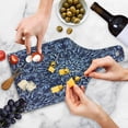 thumbnail image 4 of Winter Cutting Board, Chinese Painting Style Art Traditional Floral Interlace Themed Print, Decorative Tempered Glass Cutting and Serving Board, Wine Bottle Shape, Dark Violet Blue, by Ambesonne, 4 of 5