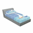 thumbnail image 3 of Nautical Bedding Set with Sheet & Covers, Grunge Style Illustration of 2 Racing Sailboats in a Windy Ocean Water Print, Printed Bedroom Decor 2 Shams, 4 Sizes, Pale Blue, by Ambesonne, 3 of 3