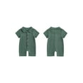 thumbnail image 2 of Suealasg Baby Boys Jumpsuit Infant Solid Color Short Sleeve Lapel Button Down Romper Bodysuits Newborn Summer One Piece Clothes, 2 of 8
