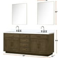 thumbnail image 6 of 84" W X 22" D Grey Oak Double Bath Vanity, White Quartz Top, Faucet, 36in Mirrors Included 84in 22in, 6 of 6