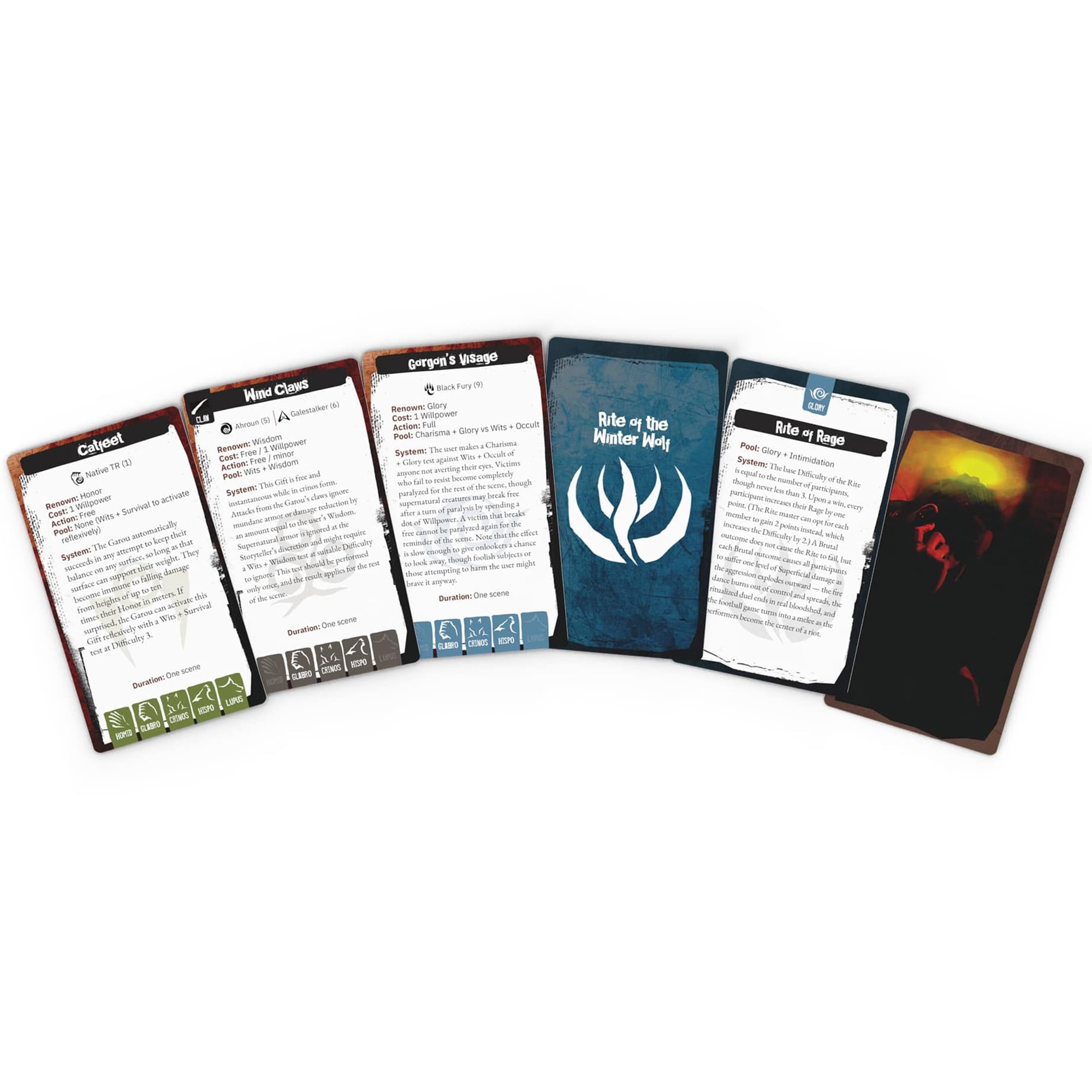 Renegade Games: Werewolf: The Apocalypse Gift & Rite Deck - Reference Card Expansion, All Of The Gifts & Rites From The Core Rules, RPG Accessory