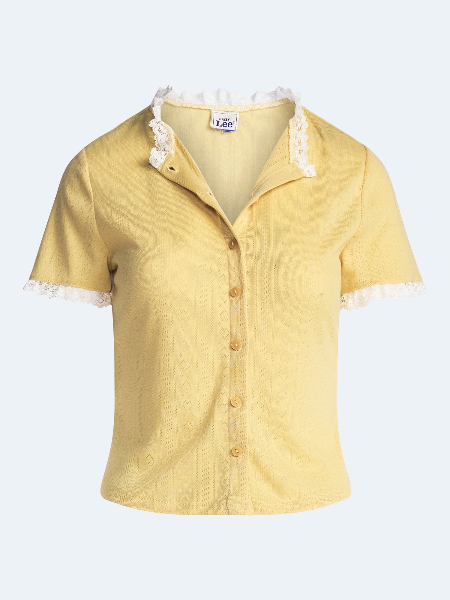 Kacey Lee Women's Pointelle Ruffle Sleep Cardigan, Size XS-XXL